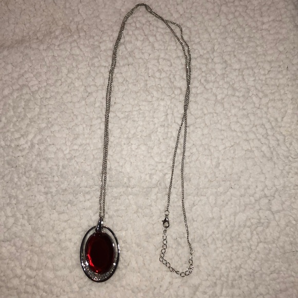 Paparazzi Red With White Rhinestones Necklace set - Picture 6 of 12